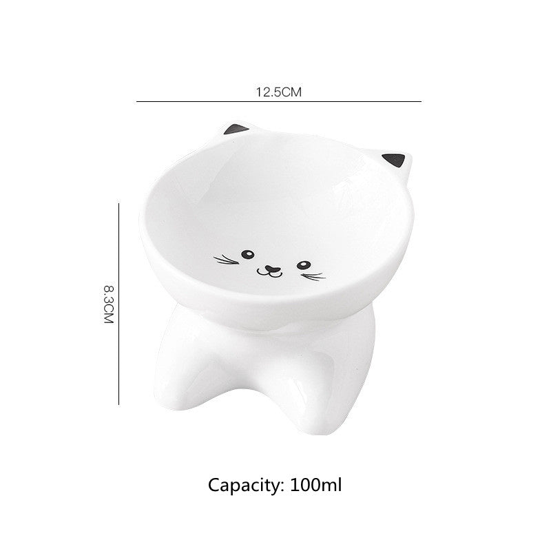 Ceramic Cat Face Pet Bowl