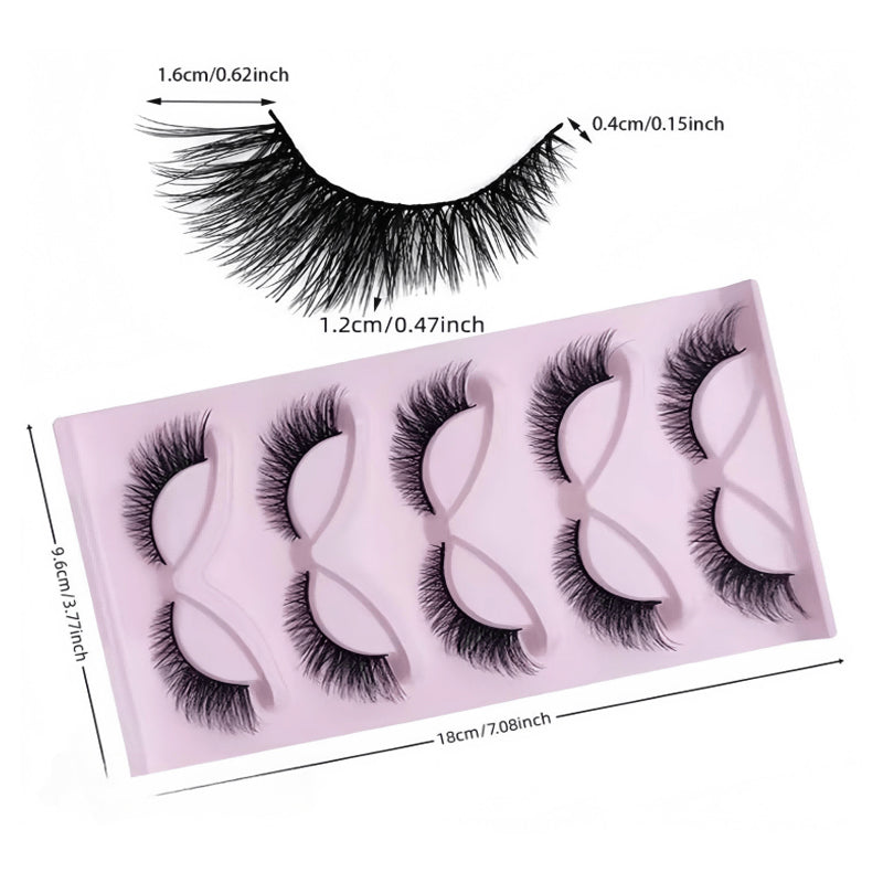 15Pairs Cat Eye Eyelashes 3D Natural False Lashes Fluffy Soft Cross Clear Band Lashes Manga Lashes Wispy Eyelash Makeup