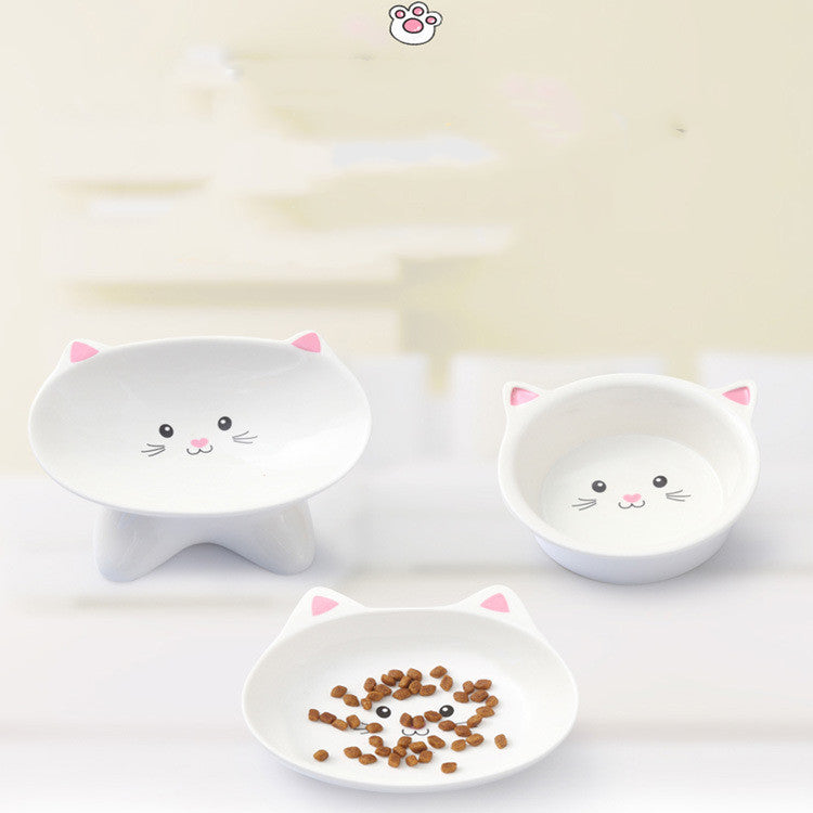 Ceramic Cat Face Pet Bowl
