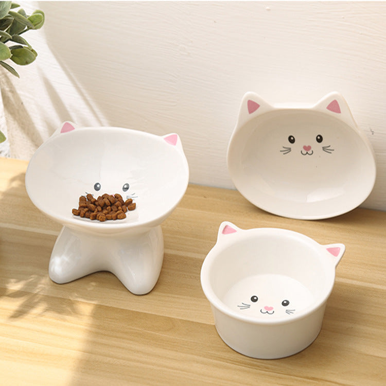 Ceramic Cat Face Pet Bowl