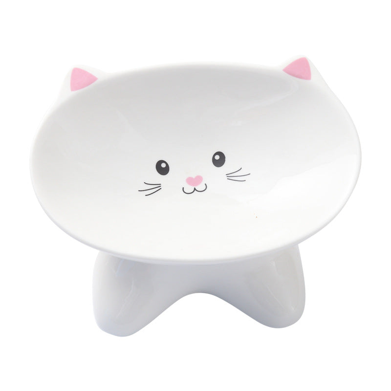 Ceramic Cat Face Pet Bowl