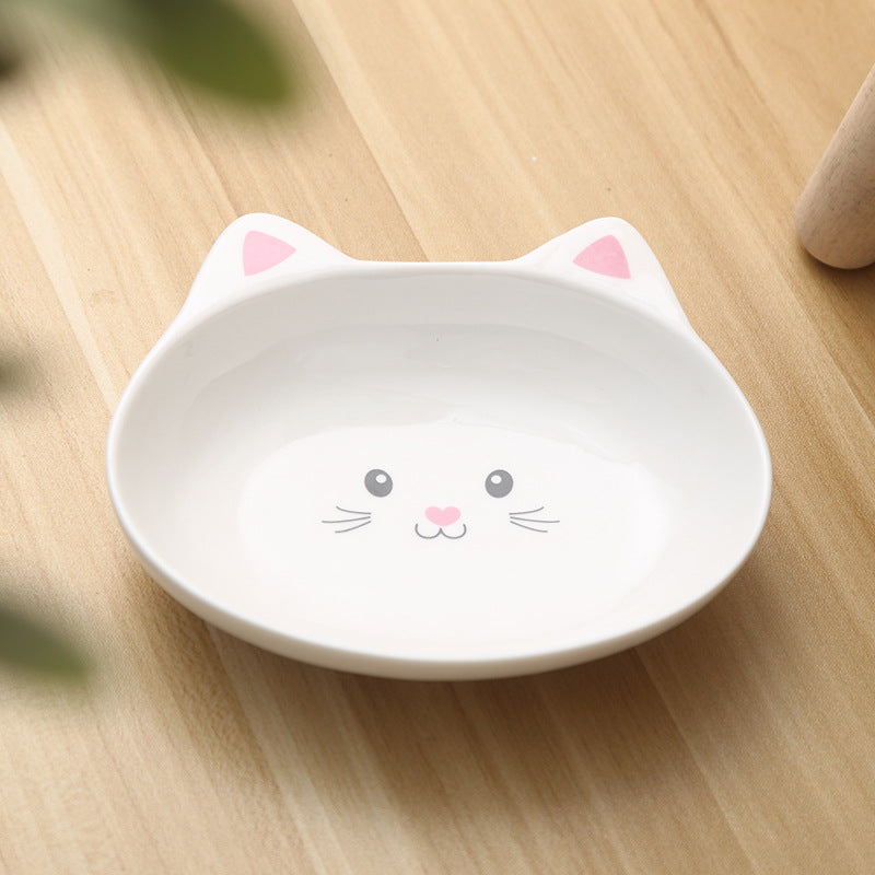 Ceramic Cat Face Pet Bowl