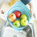 Multi-purpose Kitchen Drain Basket Bowl Double-layer Rotating Washing Vegetables Drain Basin Cleaning Fruit Drain Storage Basket