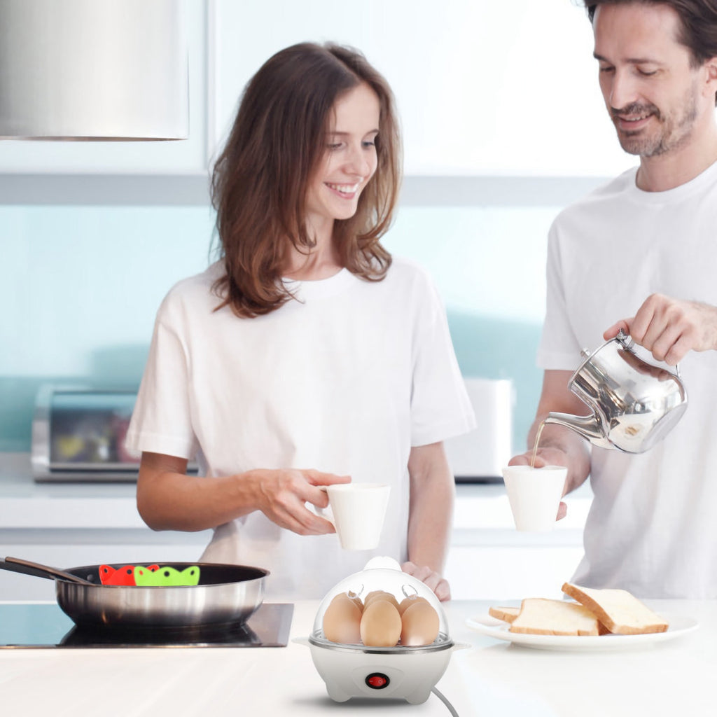 1Pc Electric Egg Cooker 7-Capacity Hard-Boiled Egg Maker With Auto-Off Measuring Cup For Hard Boiled Steamed Vegetables Seafood Dumplings