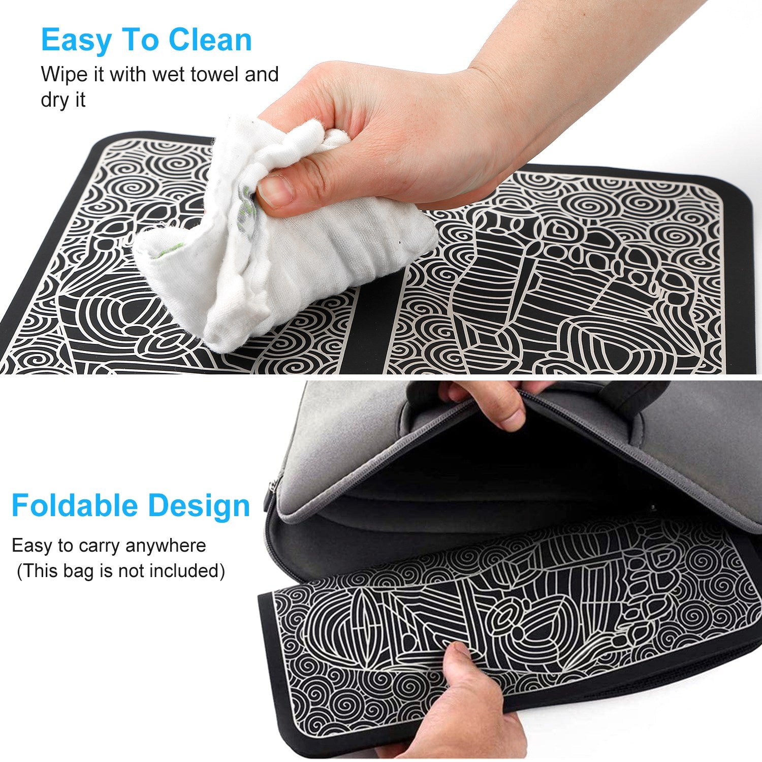1Pc Foot Massage Pad Electric Stimulator Massager Unit Leg Reshaping Muscle Pain Relax Foldable Massage Mat With 8 Modes 19 Intensity Levels Remote Control