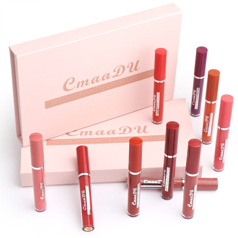 Women's Non-stick Waterproof Matte Lipstick 10pc box