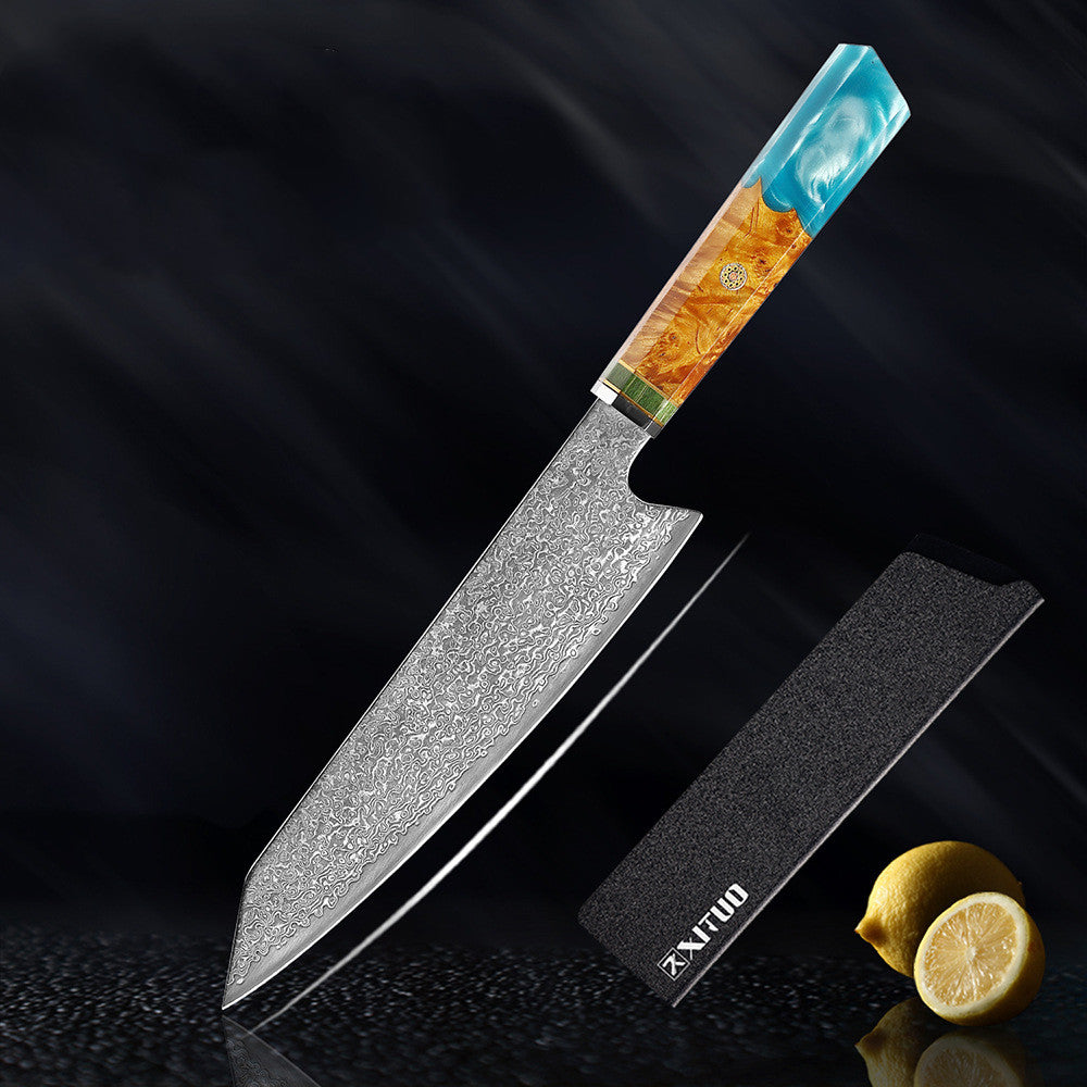 Kitchen Set Knife Damascus Steel Kitchen Knife - Chef Knife Santoku - Knife Japanese - Knife Kitchen Tool