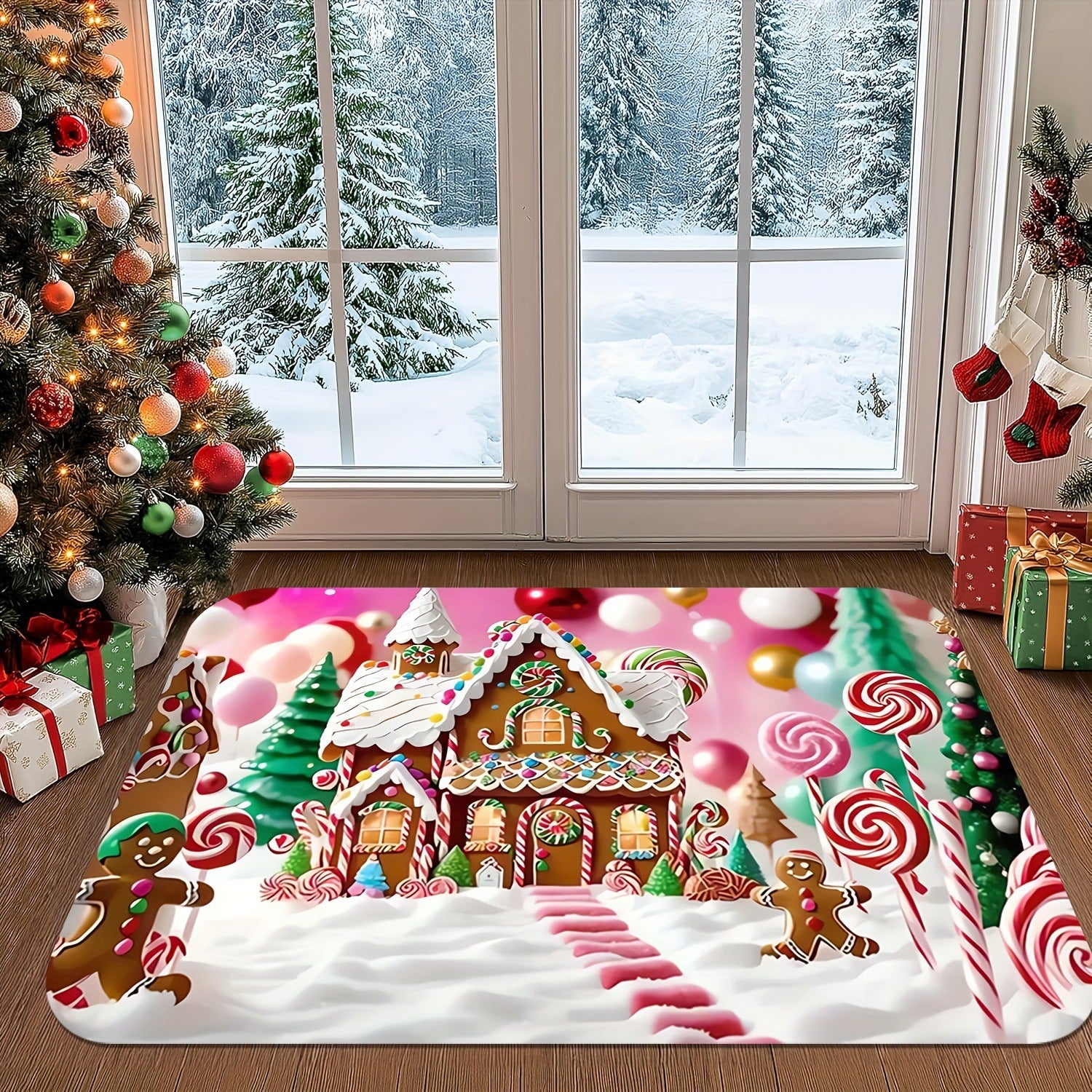 Cartoon Christmas Decorative Foot Mat Home