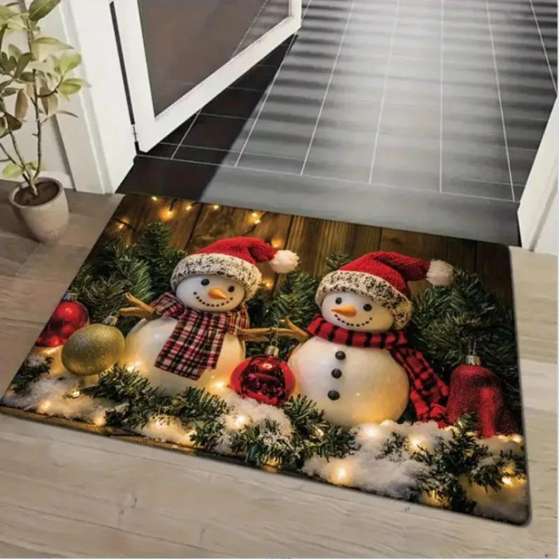 Cartoon Christmas Decorative Foot Mat Home