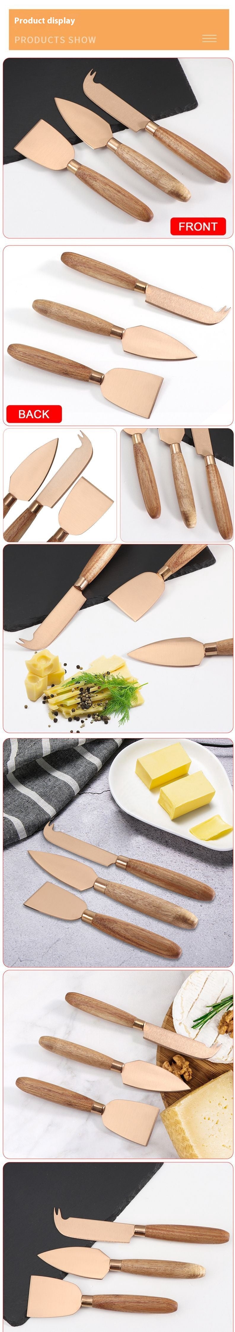 Stainless Steel Wooden Handle Cheese Scraper Fromage Tools