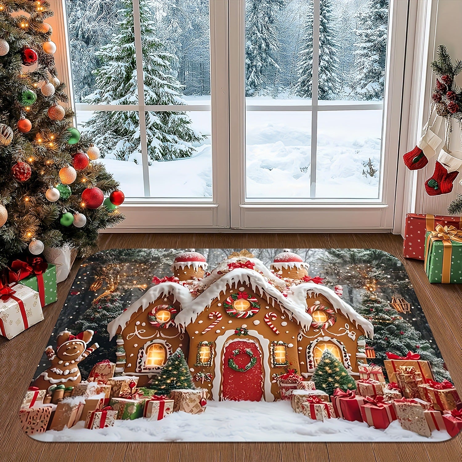Cartoon Christmas Decorative Foot Mat Home
