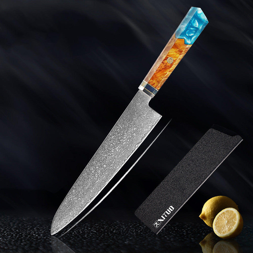 Kitchen Set Knife Damascus Steel Kitchen Knife - Chef Knife Santoku - Knife Japanese - Knife Kitchen Tool