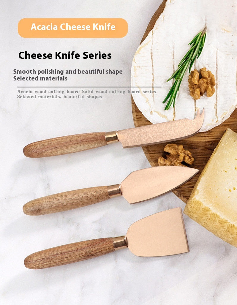 Stainless Steel Wooden Handle Cheese Scraper Fromage Tools