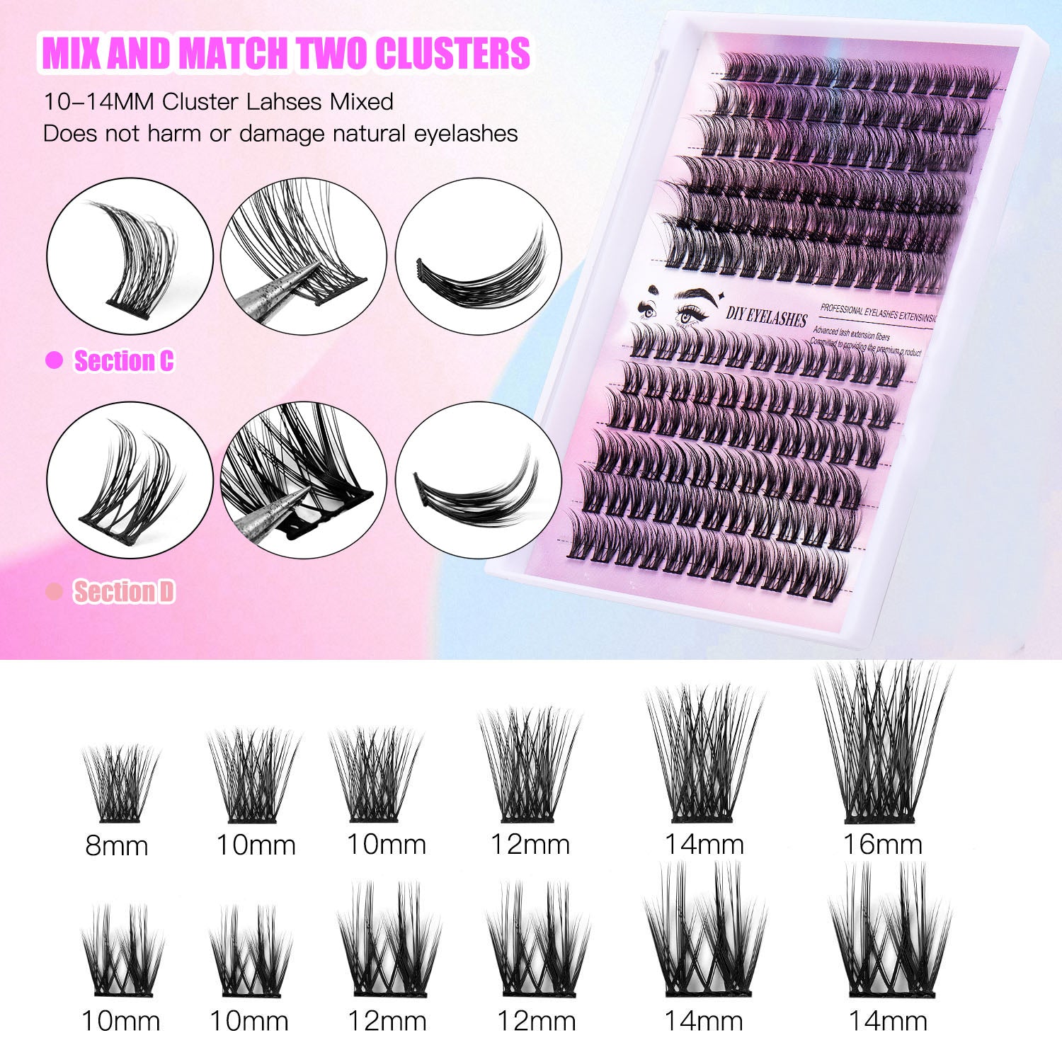 Lashes In Clusters - 12 Rows Of 150 Segmented