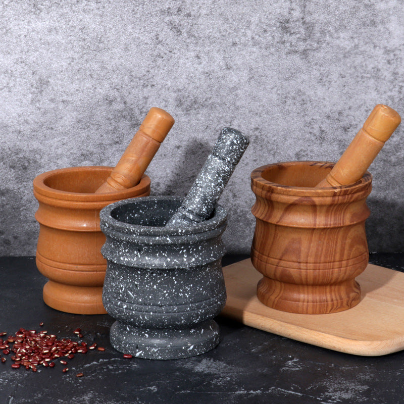 Kitchen wood grain mashed garlic jar mashed garlic masher