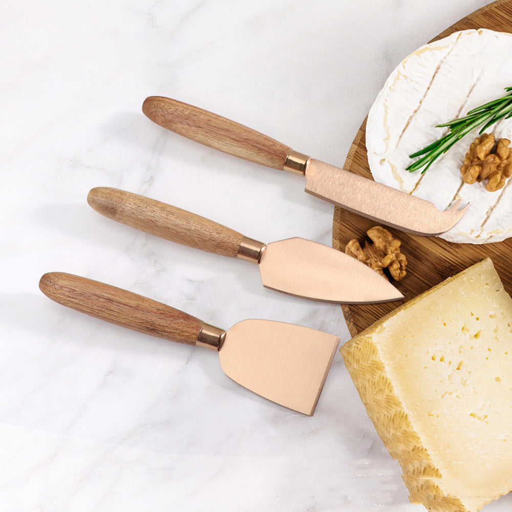 Stainless Steel Wooden Handle Cheese Scraper Fromage Tools