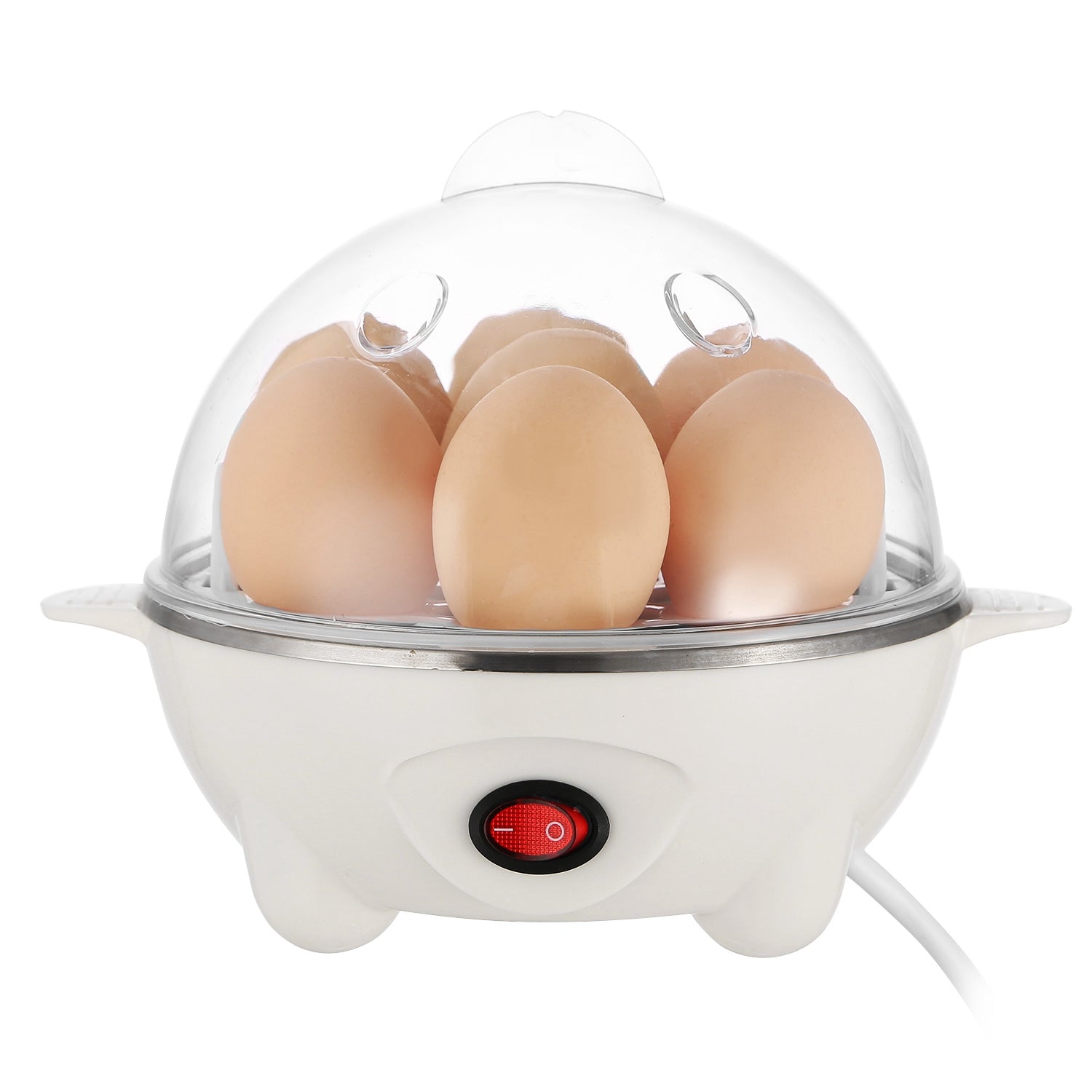 1Pc Electric Egg Cooker 7-Capacity Hard-Boiled Egg Maker With Auto-Off Measuring Cup For Hard Boiled Steamed Vegetables Seafood Dumplings