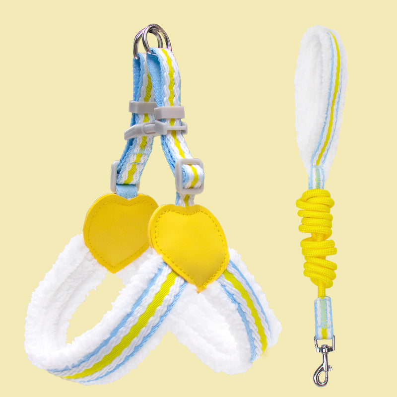 Dog Leash Summer Breathable Corgi Shiba Inu Bichon Chest Vest Walking Dog Leash Small And Medium-sized Dog Pet Supplies
