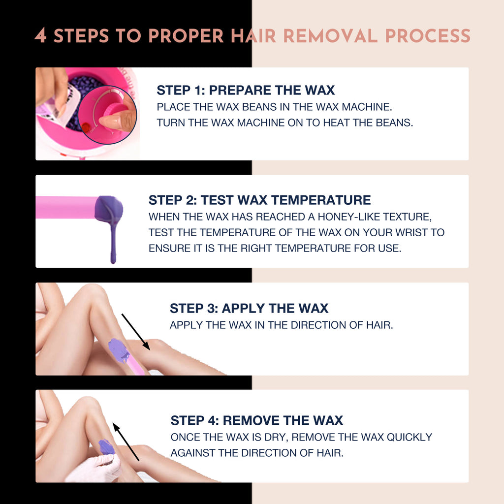 WUWUVISTA 8Pc Waxing Kit, Hair Removal Kit With Warmer, Wax Beans & Silicone Accessories For Full Body And Sensitive Skin, US EU UK Plug
