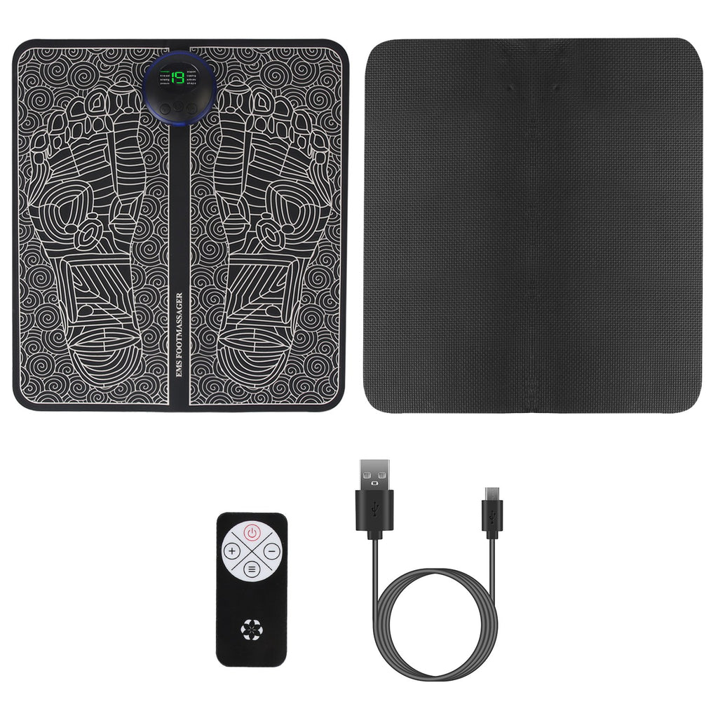 1Pc Foot Massage Pad Electric Stimulator Massager Unit Leg Reshaping Muscle Pain Relax Foldable Massage Mat With 8 Modes 19 Intensity Levels Remote Control