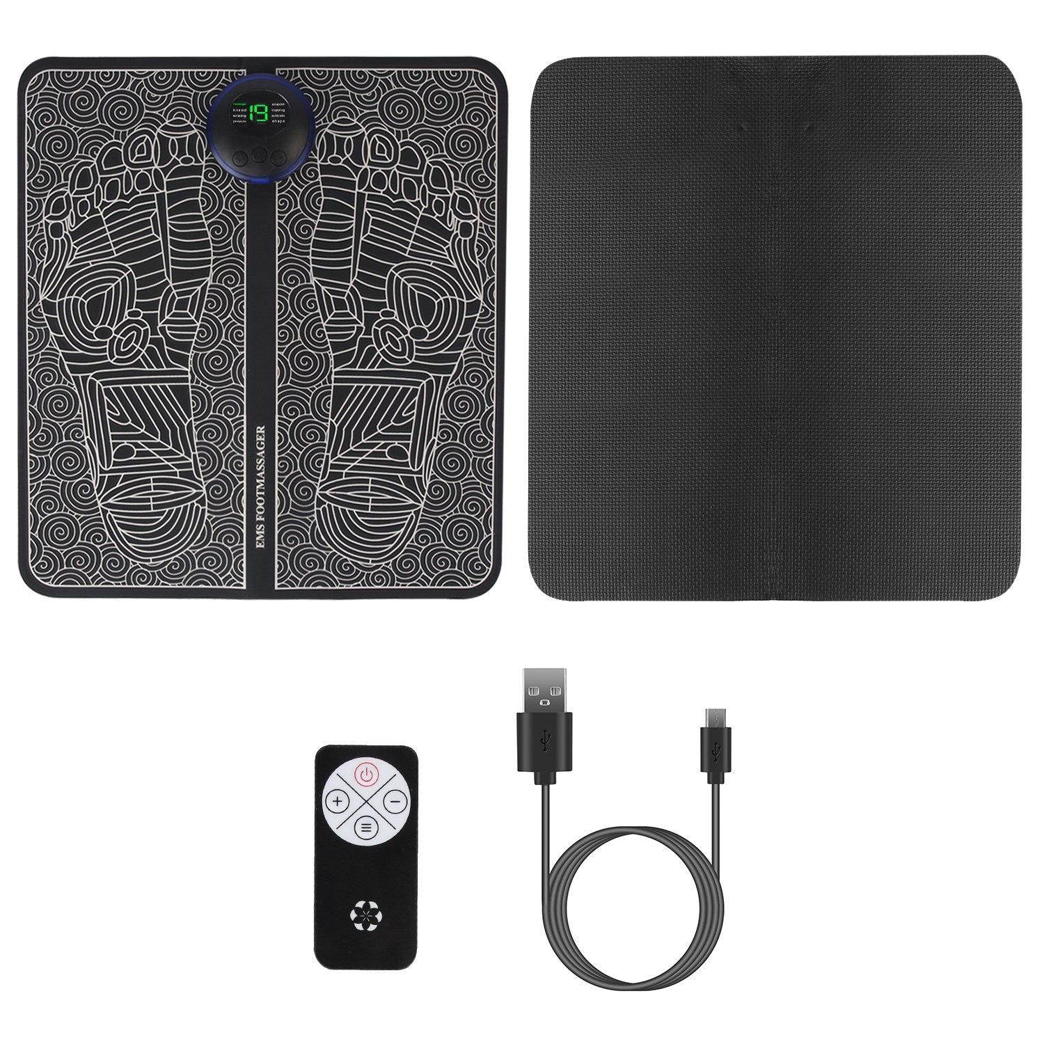 1Pc Foot Massage Pad Electric Stimulator Massager Unit Leg Reshaping Muscle Pain Relax Foldable Massage Mat With 8 Modes 19 Intensity Levels Remote Control