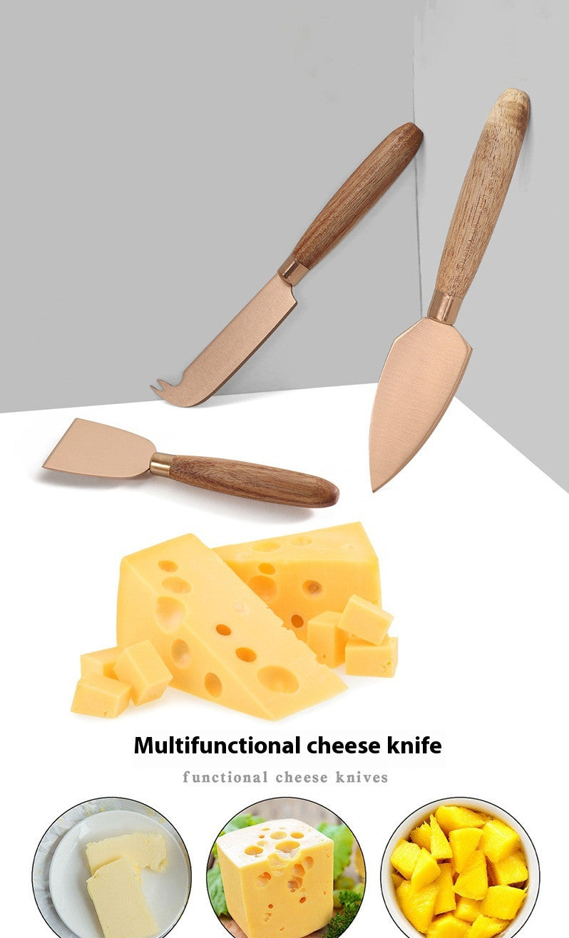 Stainless Steel Wooden Handle Cheese Scraper Fromage Tools