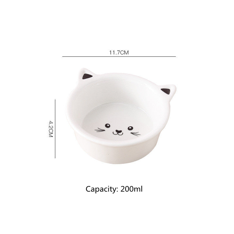 Ceramic Cat Face Pet Bowl