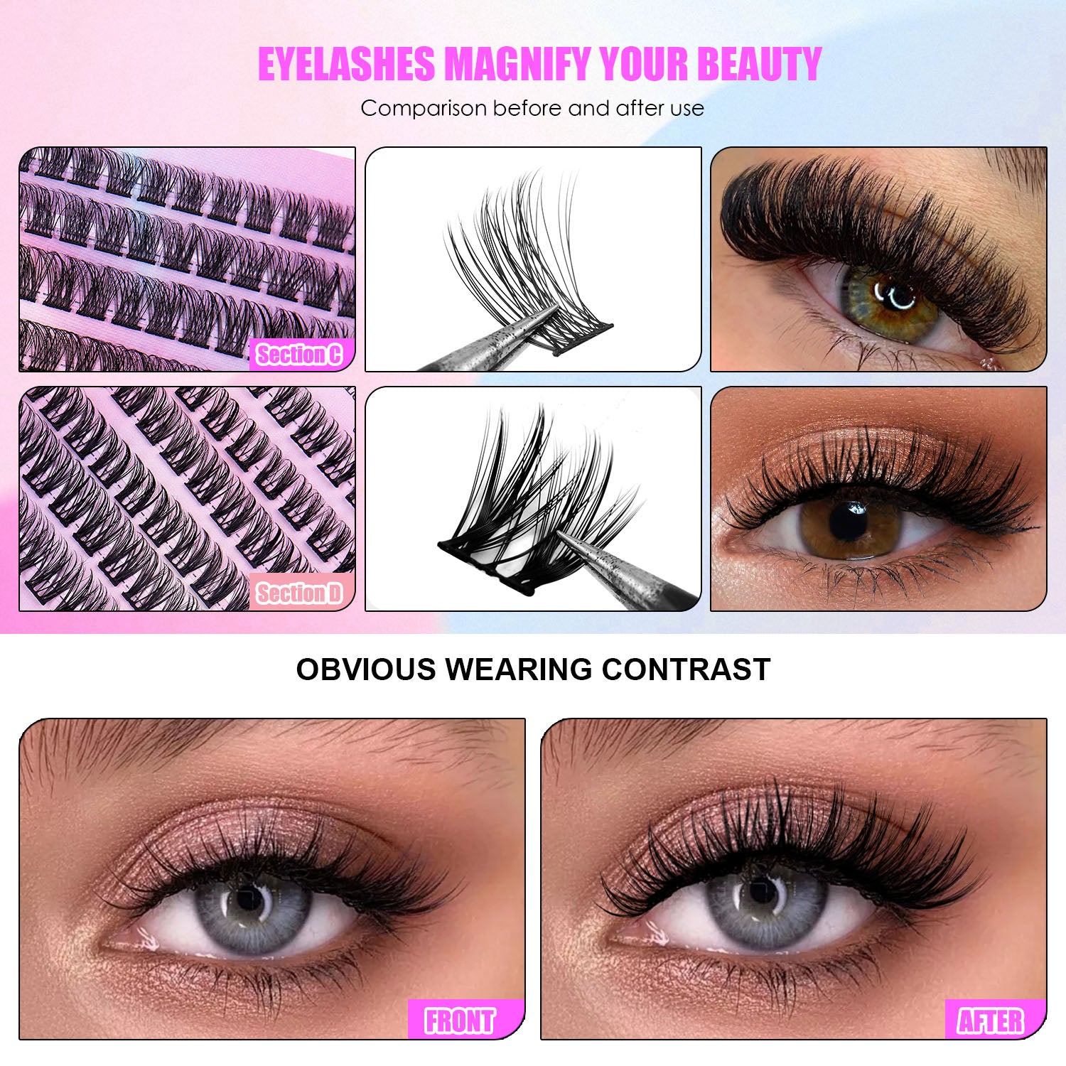 Lashes In Clusters - 12 Rows Of 150 Segmented
