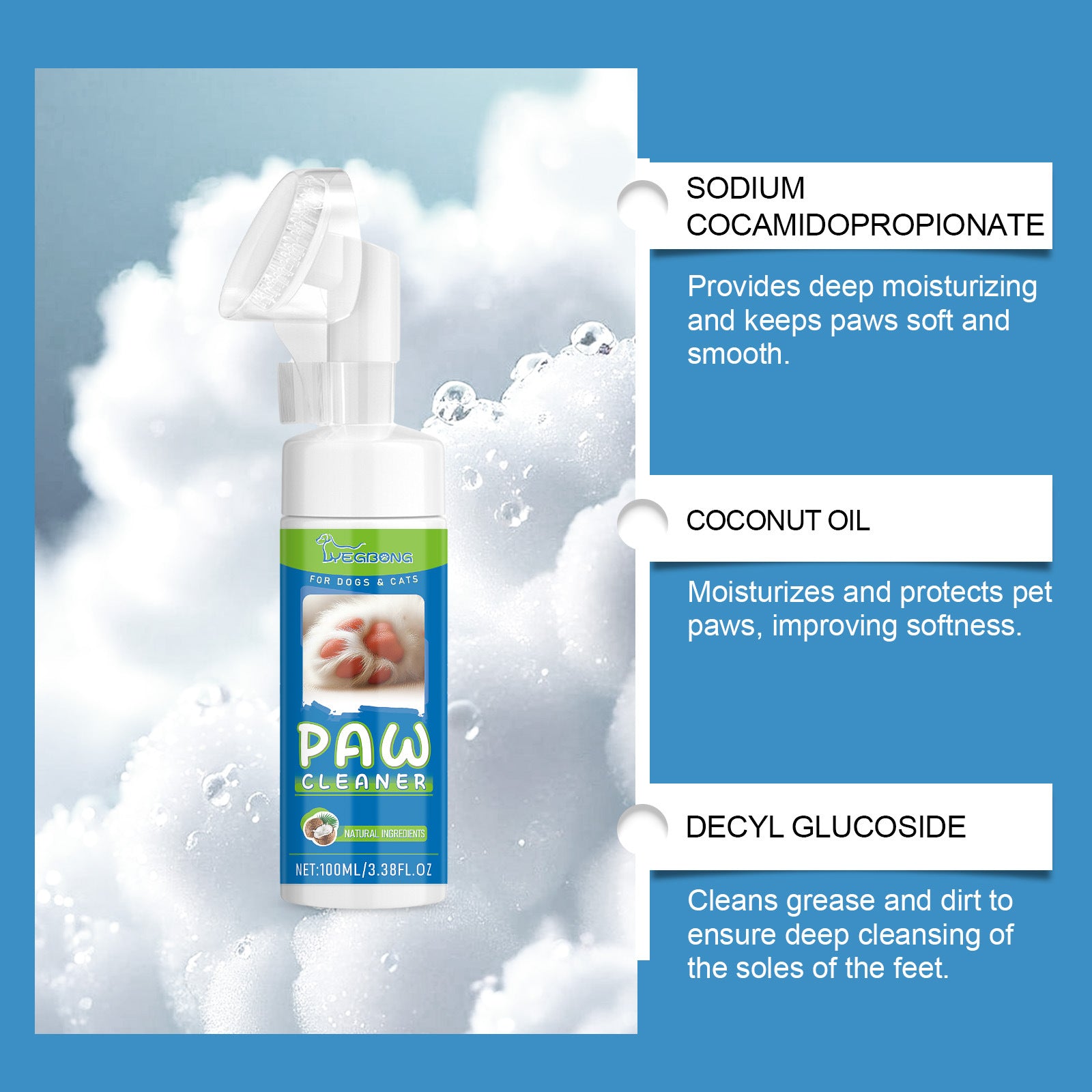 Dog Cat Cleaning Paw Foot Cleaning Foot Care Foam