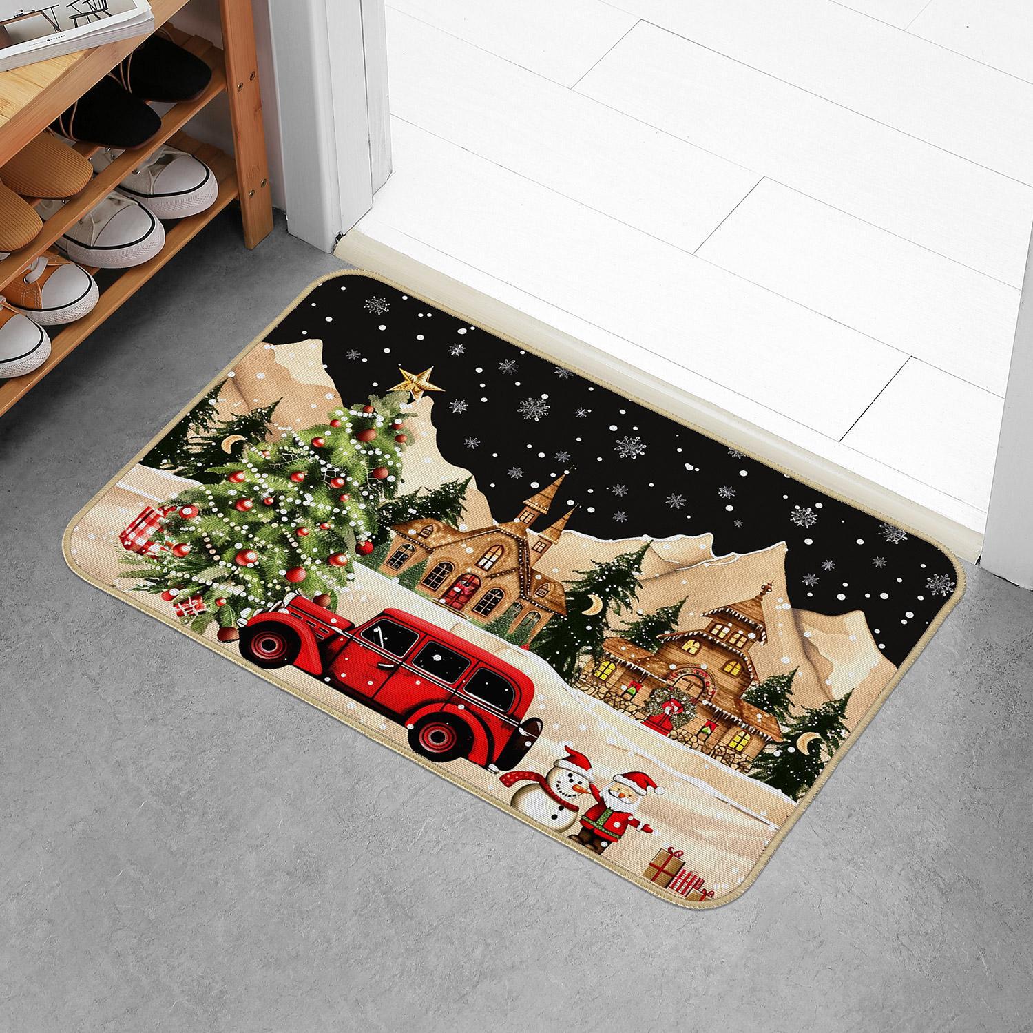 Cartoon Christmas Decorative Foot Mat Home