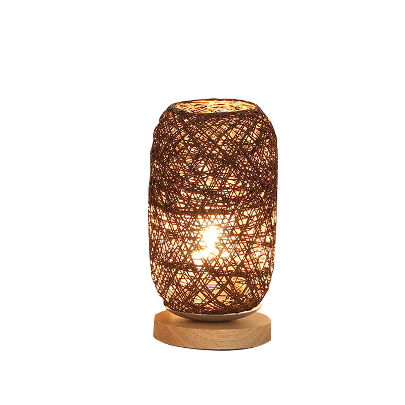 Bedroom Bedside Decoration Dimmable LED Night Light Wooden Twine Vine Bal Table Lamp