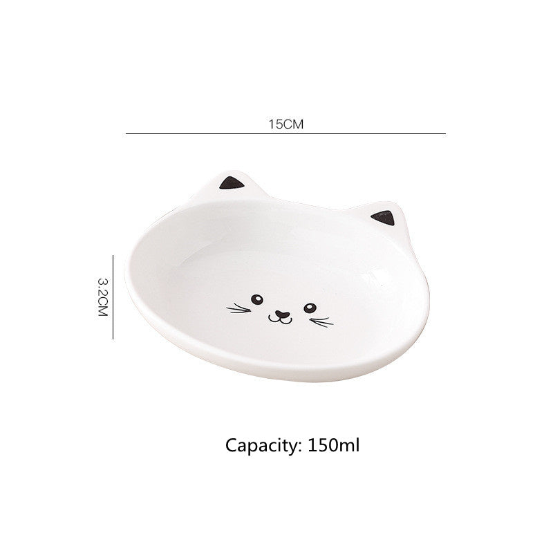 Ceramic Cat Face Pet Bowl