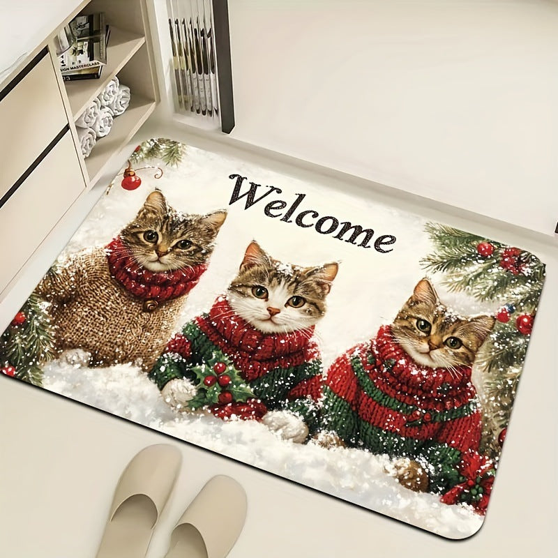 Cartoon Christmas Decorative Foot Mat Home