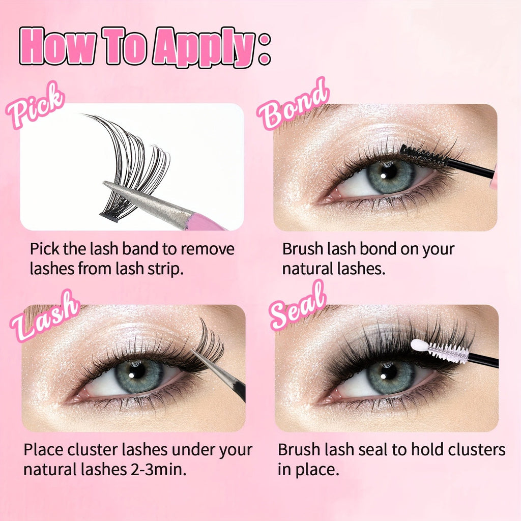 Lashes In Clusters - 12 Rows Of 150 Segmented